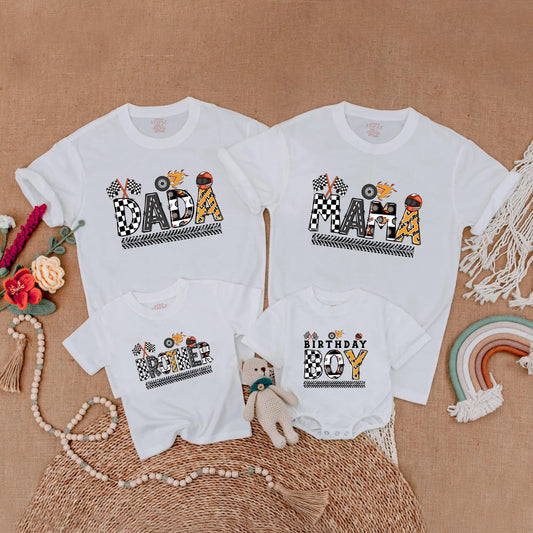 Matching Monster Truck Birthday Family Shirts, Race Car Party Outfits, Dada Mama Brother, Baby Boy 1st Birthday Gift
