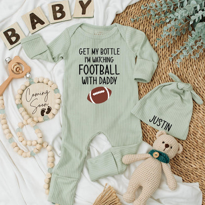 Football Daddy & Me Bodysuit Funny Game Day Baby Outfit Newborn Sports Fan Gift