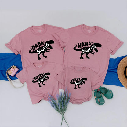 Matching T-Rex Family Shirts, Custom Dino Outfits for Dad, Mom, Sister & Baby! Funny Dinosaur Matching Clothes, Personalized Gift
