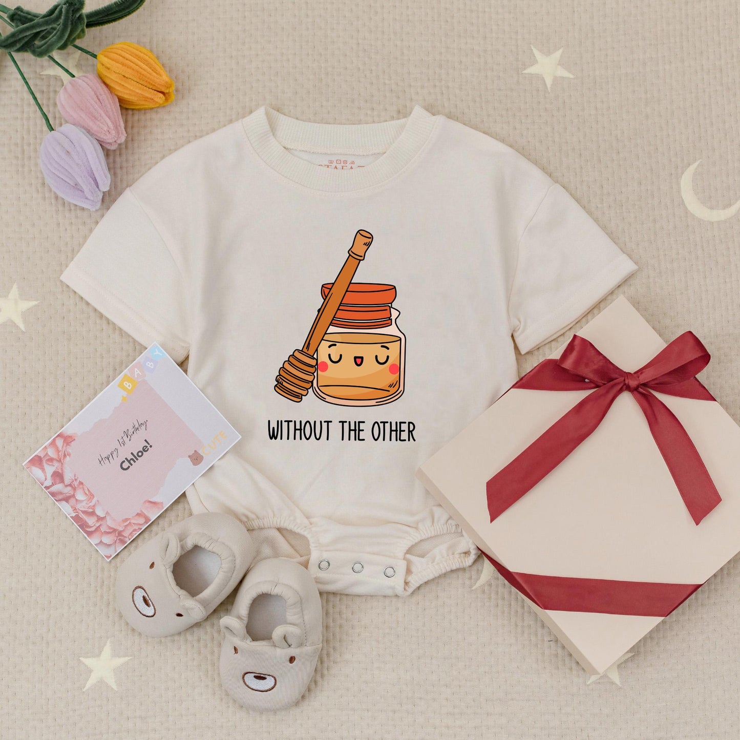 Can't Have One Without The Other Baby Romper Funny Pancake Syrup Twin Gift Cute Foodie Bodysuit