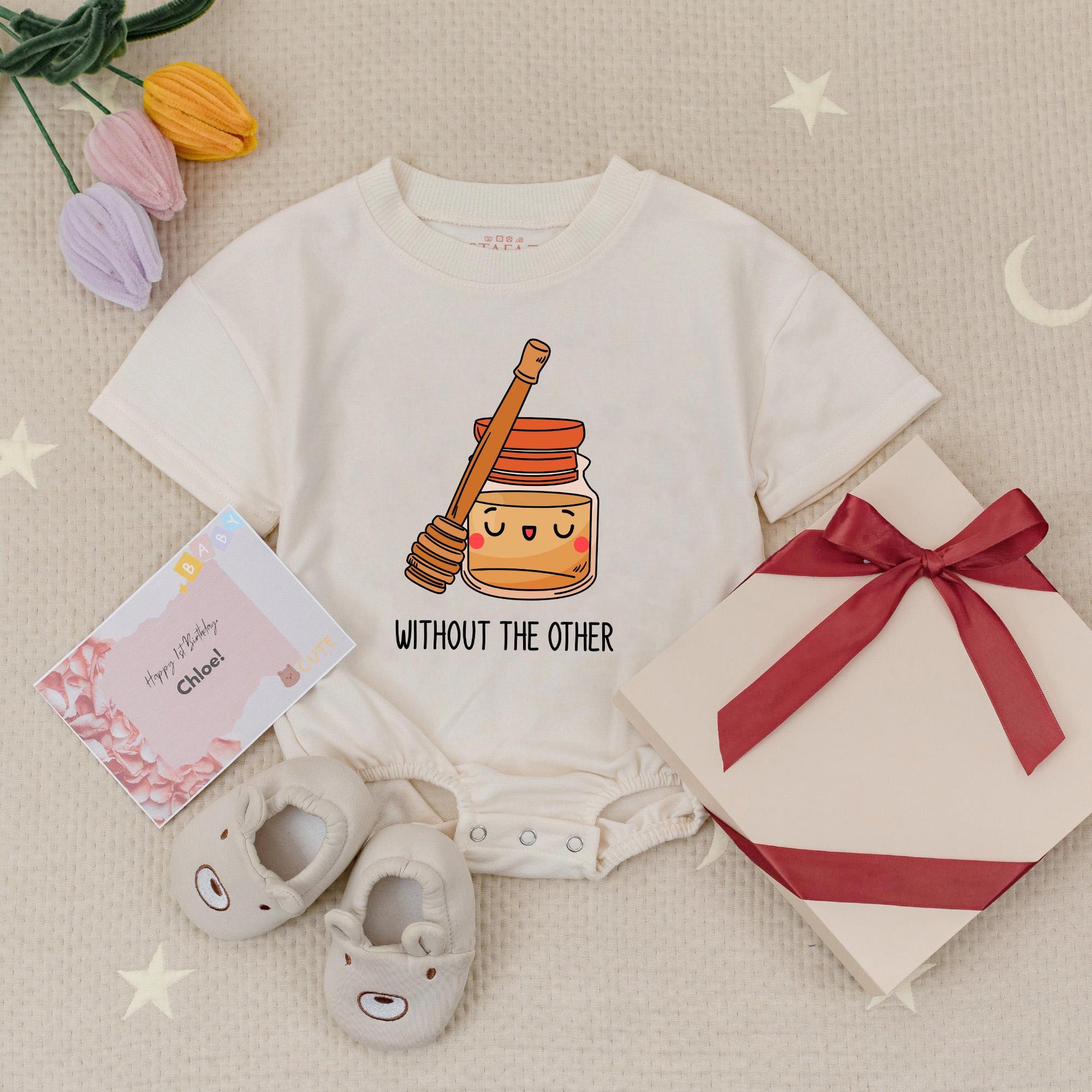 Can't Have One Without The Other Baby Romper Funny Pancake Syrup Twin Gift Cute Foodie Bodysuit