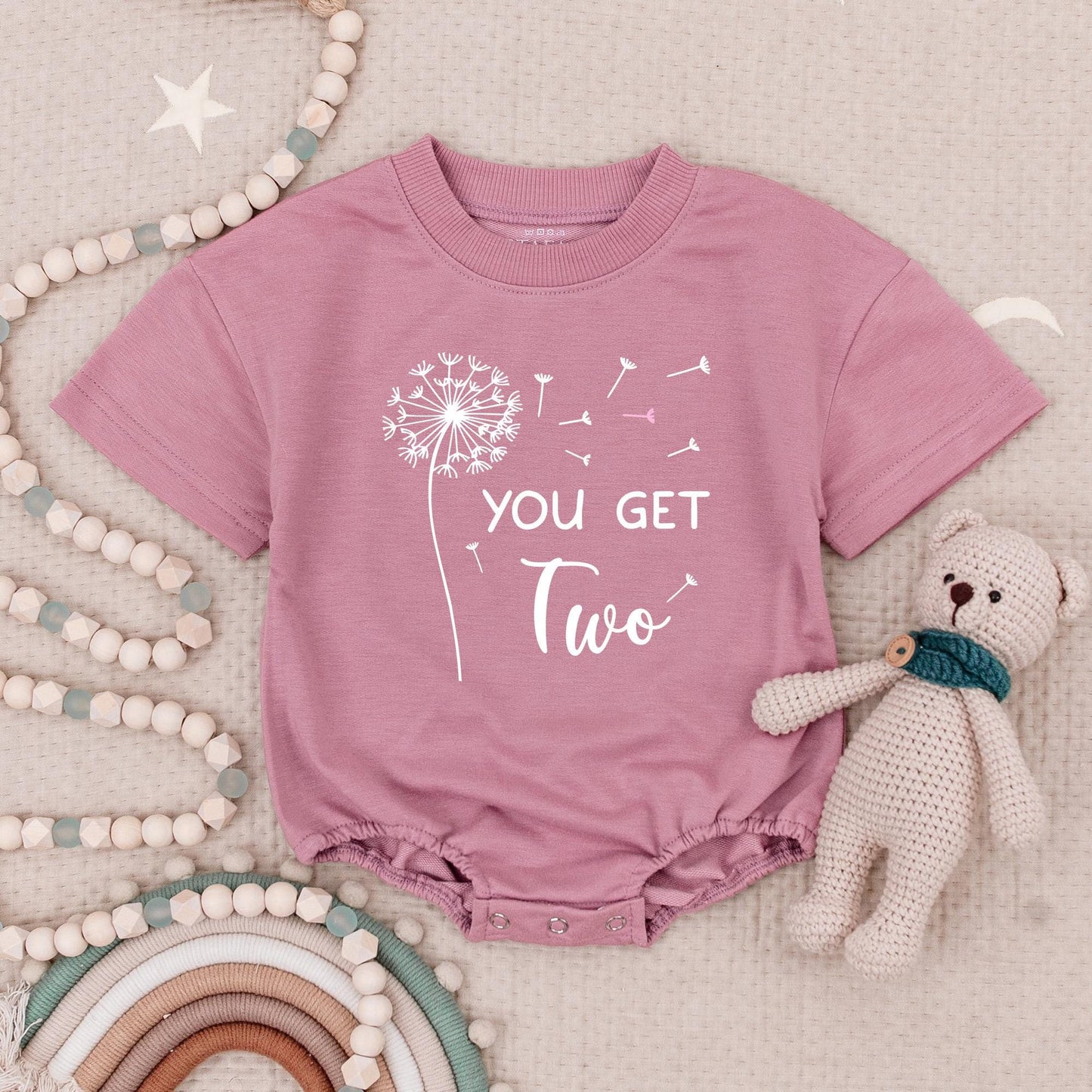 Miracle Twins Dandelion Romper Set, Sometimes You Wish For A Miracle Baby Outfit, Twin Baby Gift Set, Coming Home Outfit for Bestie Twins (138 chars)