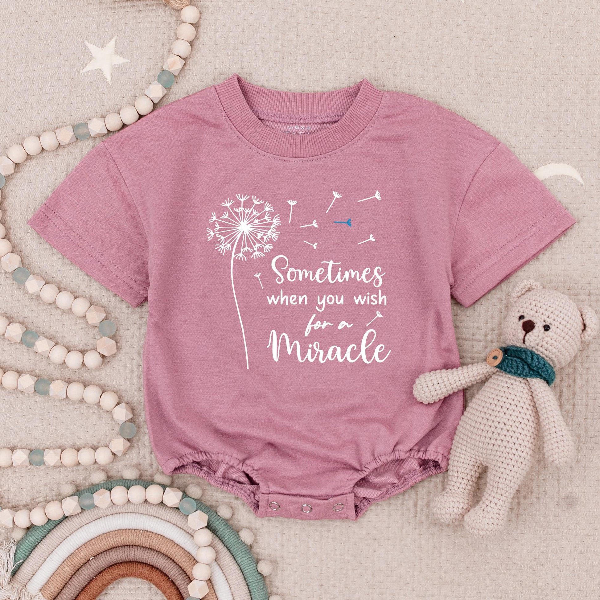 Miracle Twins Dandelion Romper Set, Sometimes You Wish For A Miracle Baby Outfit, Twin Baby Gift Set, Coming Home Outfit for Bestie Twins (138 chars)