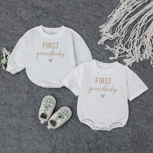 Coming Soon First Grandbaby Romper Adorable Surprise Baby Clothes Gift for Grandparents Sweet Announcement Infant Bodysuit