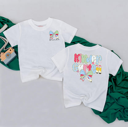 Personalized Kindergarten Bow Romper for Girls with Custom Name Back to School Toddler Outfit Soft Comfortable First Day Wear