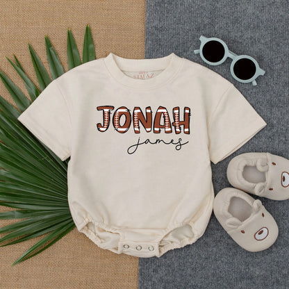 Custom Football Name Bubble Romper for Baby Gameday Outfit Personalized Baby Gift for Boys and Girls