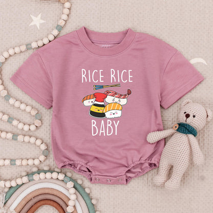 Rice Rice Baby Sushi Romper Funny Asian Bodysuit Cute Japanese Noodles Outfit Unisex Infant Clothes Vibrant Colors Foodie Gift Soft Cotton 132-139
