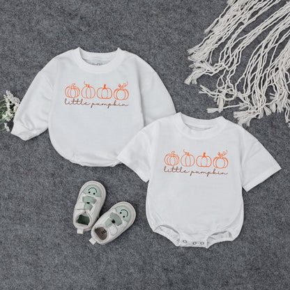 Little Pumpkin Baby Romper Natural Fall Bodysuit Cute Hello Pumpkin Baby Clothes Adorable Pumpkin Outfit Gift for Newborn