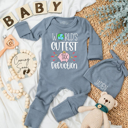 World's Cutest Tax Deduction Baby Bodysuit Funny Newborn Romper Baby Shower Gift New Parent Announcement Custom Clothes