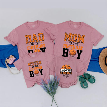 Custom Basketball Birthday Family Shirts Matching Sports Party Outfits Baby Rookie of the Year Gift Boy