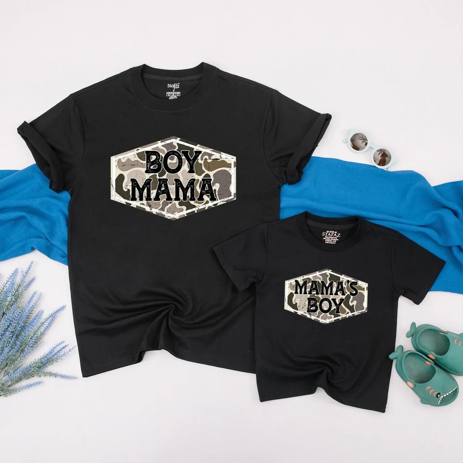 Matching Boy Mama and Mama's Boy Camo Shirts | Hunting Mom & Son Outfits | Family Camouflage Tee Gifts