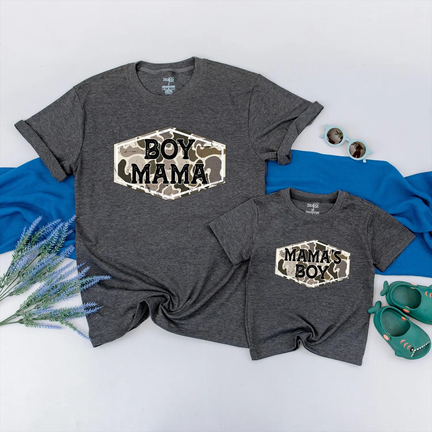 Matching Boy Mama and Mama's Boy Camo Shirts | Hunting Mom & Son Outfits | Family Camouflage Tee Gifts