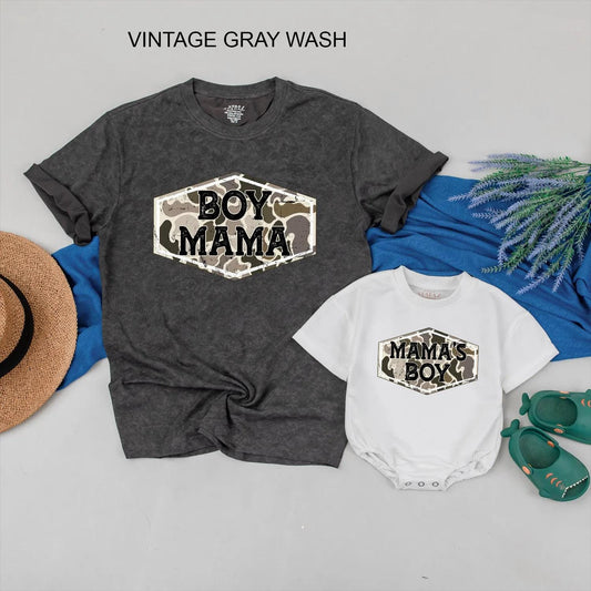 Matching Boy Mama and Mama's Boy Camo Shirts | Hunting Mom & Son Outfits | Family Camouflage Tee Gifts