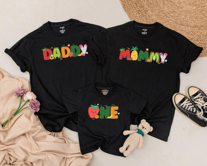 Matching Fruit Family Birthday Shirts | 1st Birthday Outfit for Baby, Mom & Dad | Colorful Party Theme Gifts