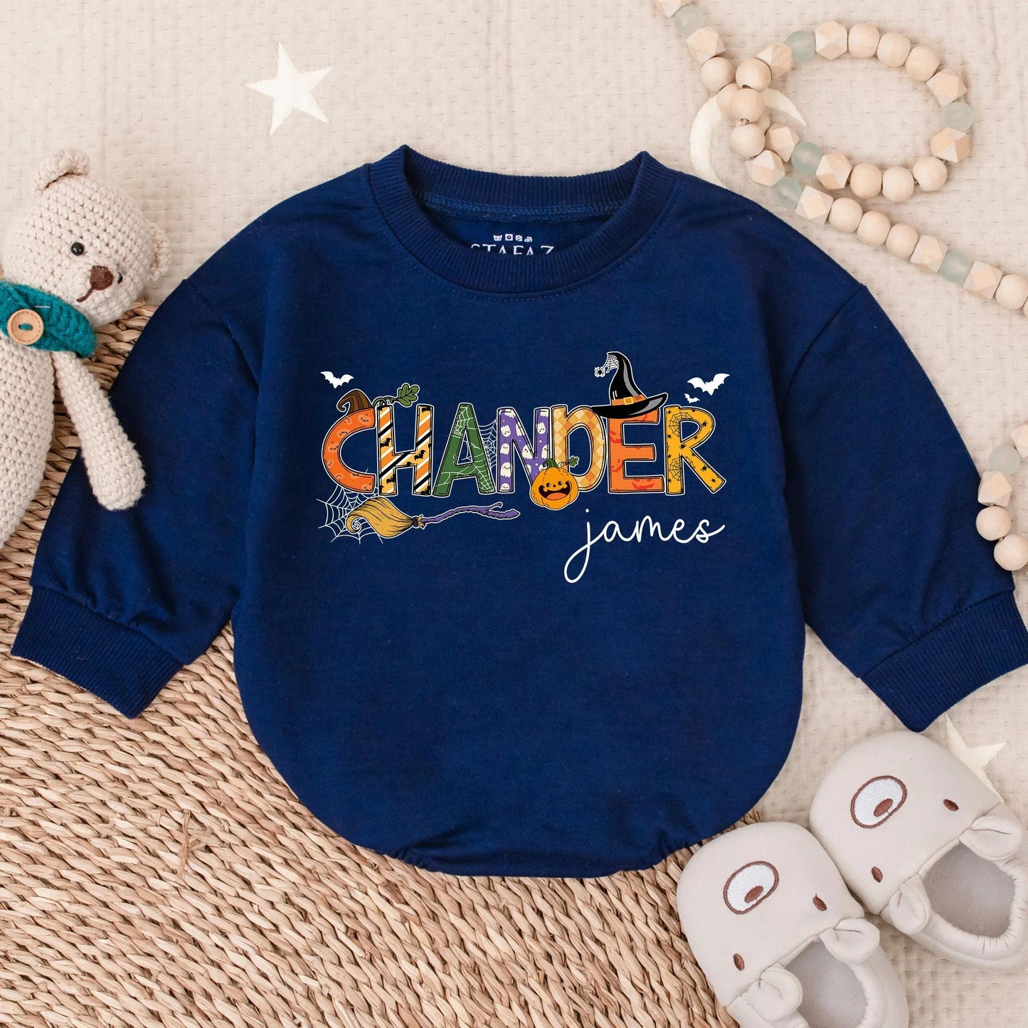 Personalized Baby Boy Halloween Bubble Romper Adorable Spooky Toddler Outfit Soft Comfortable Baby Clothes Fun Halloween Costume Gift Idea