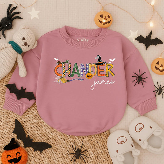 Personalized Baby Boy Halloween Bubble Romper Adorable Spooky Toddler Outfit Soft Comfortable Baby Clothes Fun Halloween Costume Gift Idea