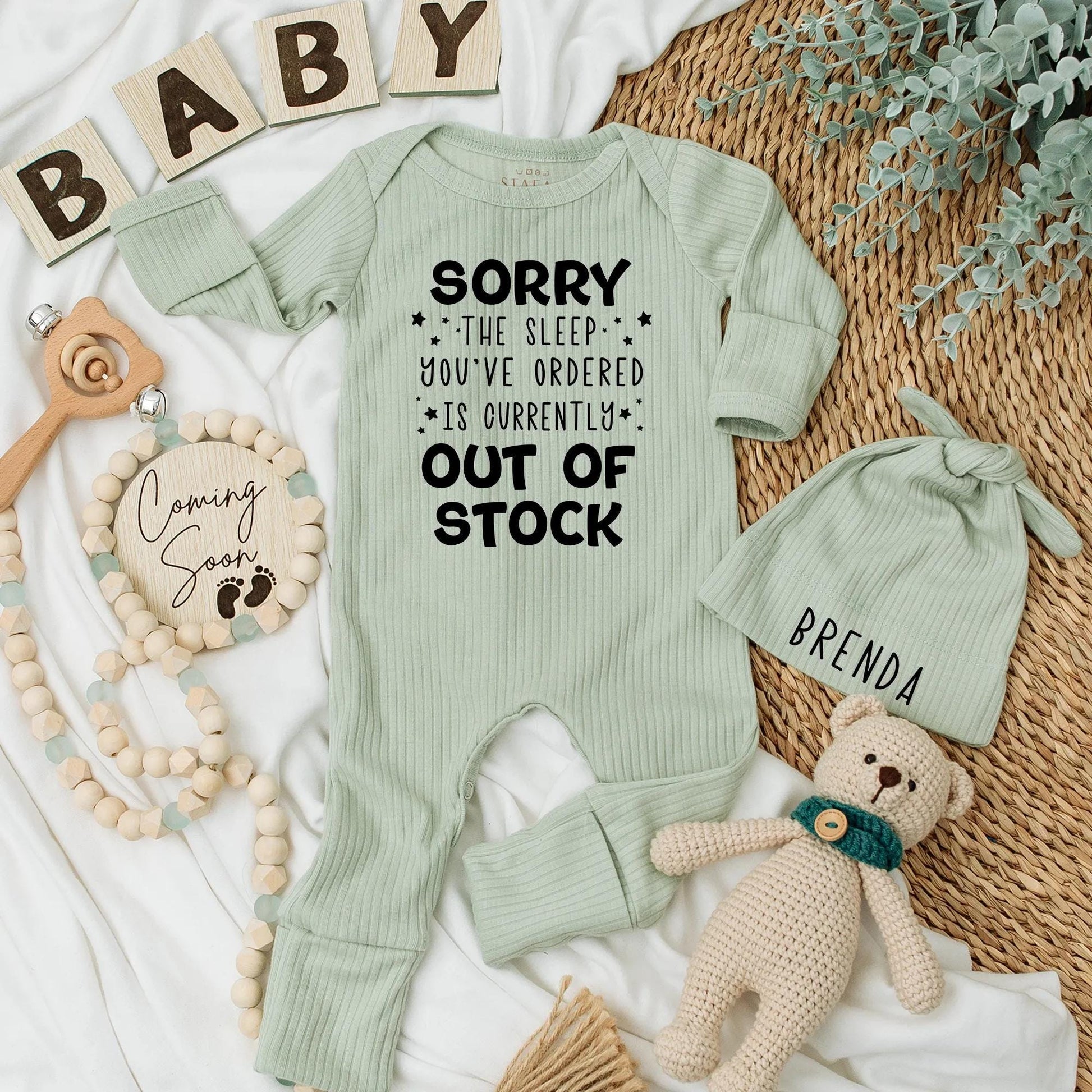 Out of Stock Sleep Baby Bodysuit Funny Newborn Outfit Cute Coming Home Clothes Gender Neutral Shower Gift Playful Star Design Soft Cotton 137