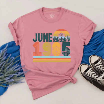 June 1985 Birthday Shirt for Her: Vintage 40th Birthday Outfit, Personalized Retro Est. Year Clothes, Gift for Women, Custom 80s Style