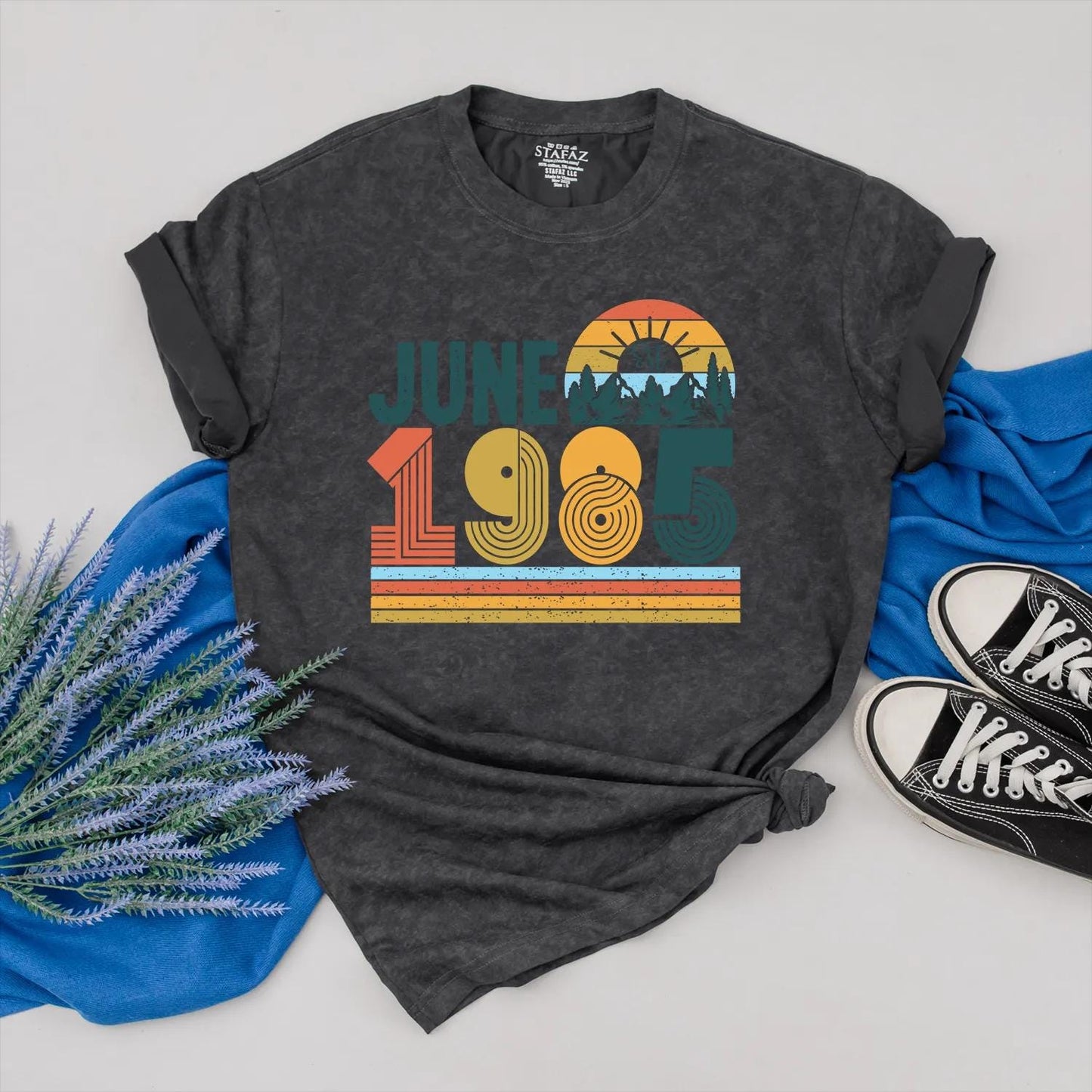June 1985 Birthday Shirt for Her: Vintage 40th Birthday Outfit, Personalized Retro Est. Year Clothes, Gift for Women, Custom 80s Style