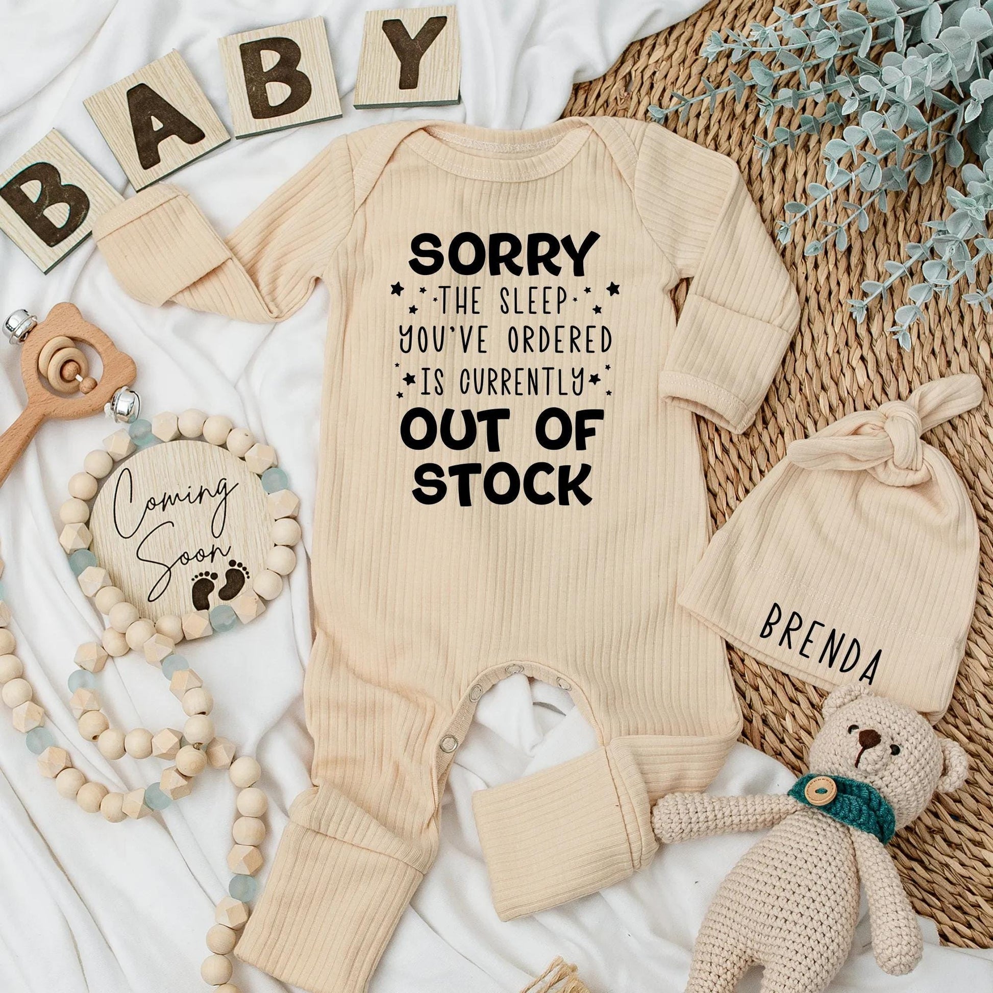 Out of Stock Sleep Baby Bodysuit Funny Newborn Outfit Cute Coming Home Clothes Gender Neutral Shower Gift Playful Star Design Soft Cotton 137