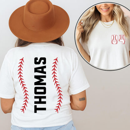 Custom Baseball Shirt With Your Name and Number Personalized Baseball Mom T-Shirt Baseball Team Outfit