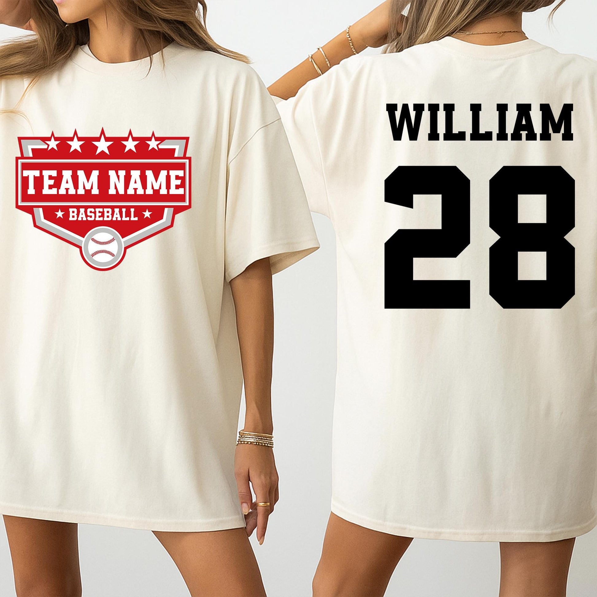 Custom Baseball Mom Shirt with Name and Number Baseball Game Day Tee Baseball Team Apparel