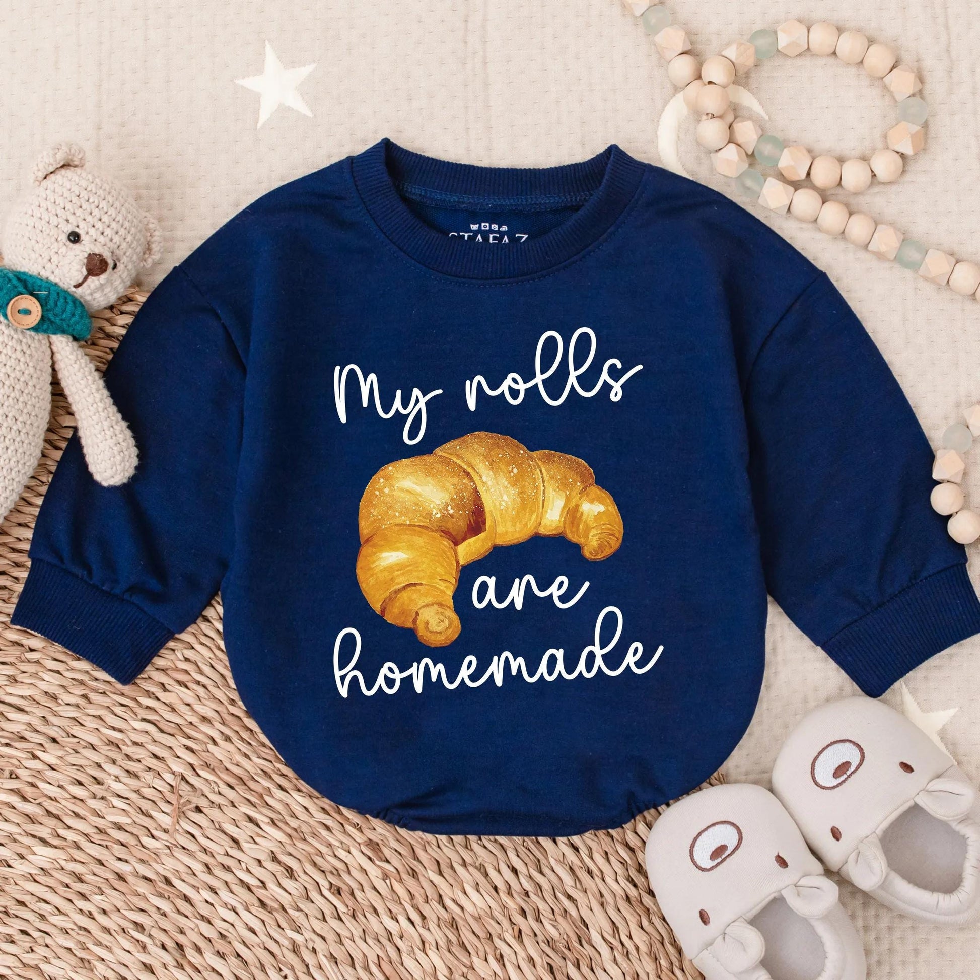 My Rolls Are Homemade Thanksgiving Baby Romper Cute Toddler Outfit Adorable Baby Gift Idea for Thanksgiving Holiday Baby Clothes