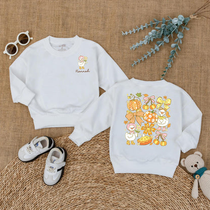 Personalized Baby Girl Fall Goose Romper with Custom Name for Autumn Pumpkin Season First Fall Outfit Newborn Bubble Bodysuit Gift Idea
