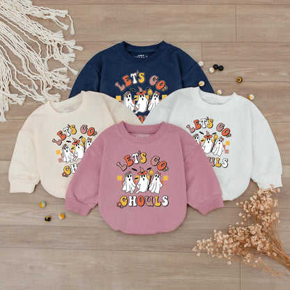 Let's Go Ghouls Baby Bodysuit Toddler Sweatshirt Cute Halloween Ghost Matching Siblings Fall Outfit Spooky Season Clothes Newborn Infant Girl Boy Kids Apparel