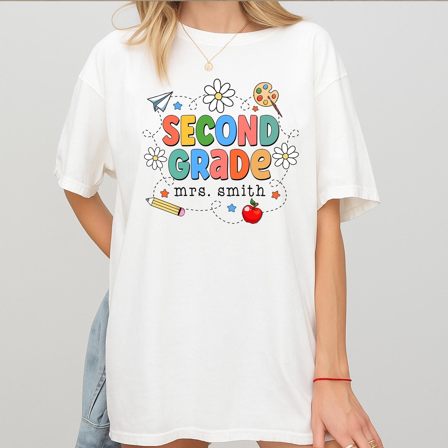 Retro 2nd Grade Teacher Shirt 2nd Grade Team Back to School Tee Teacher Appreciation Gift 2nd Grade Elementary