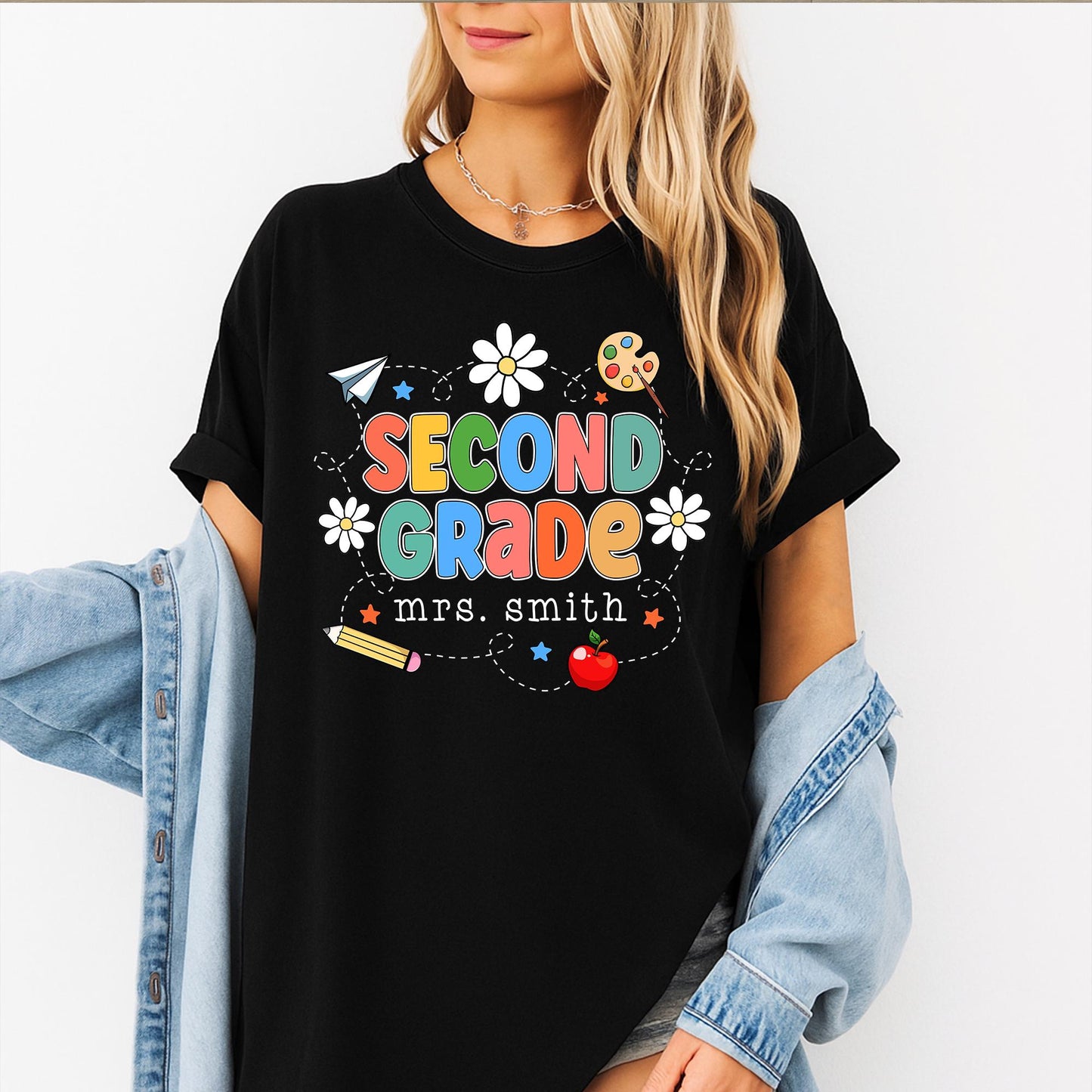 Retro 2nd Grade Teacher Shirt 2nd Grade Team Back to School Tee Teacher Appreciation Gift 2nd Grade Elementary