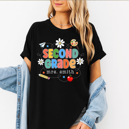 Retro 2nd Grade Teacher Shirt 2nd Grade Team Back to School Tee Teacher Appreciation Gift 2nd Grade Elementary