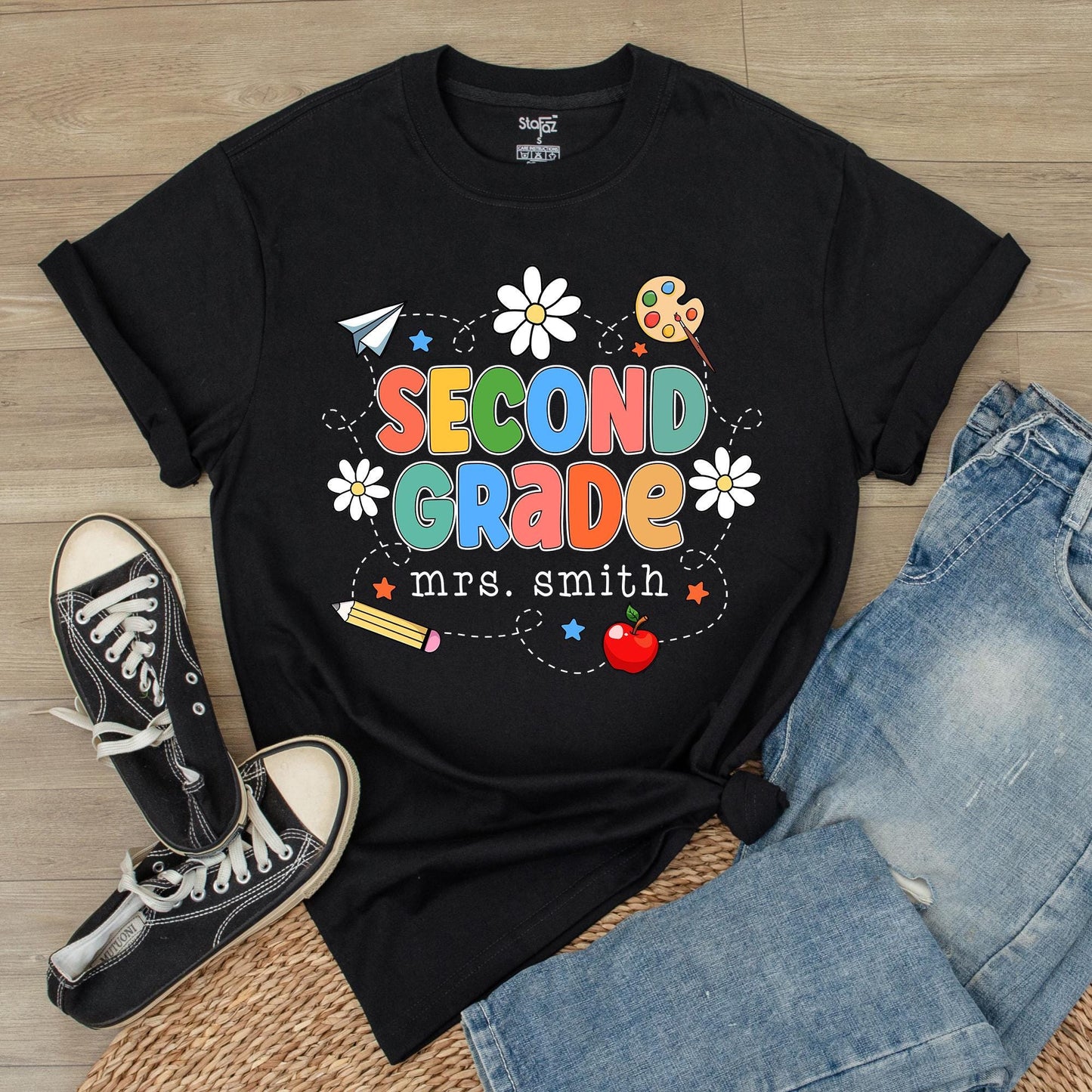 Retro 2nd Grade Teacher Shirt 2nd Grade Team Back to School Tee Teacher Appreciation Gift 2nd Grade Elementary