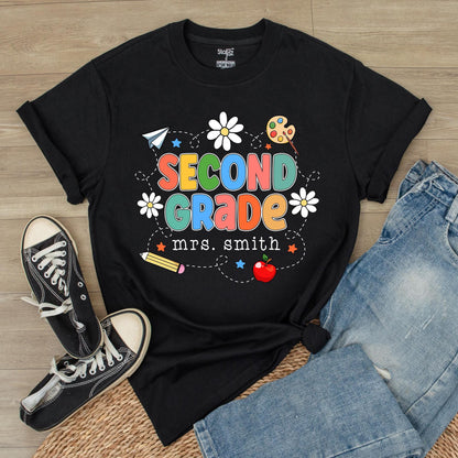 Retro 2nd Grade Teacher Shirt 2nd Grade Team Back to School Tee Teacher Appreciation Gift 2nd Grade Elementary