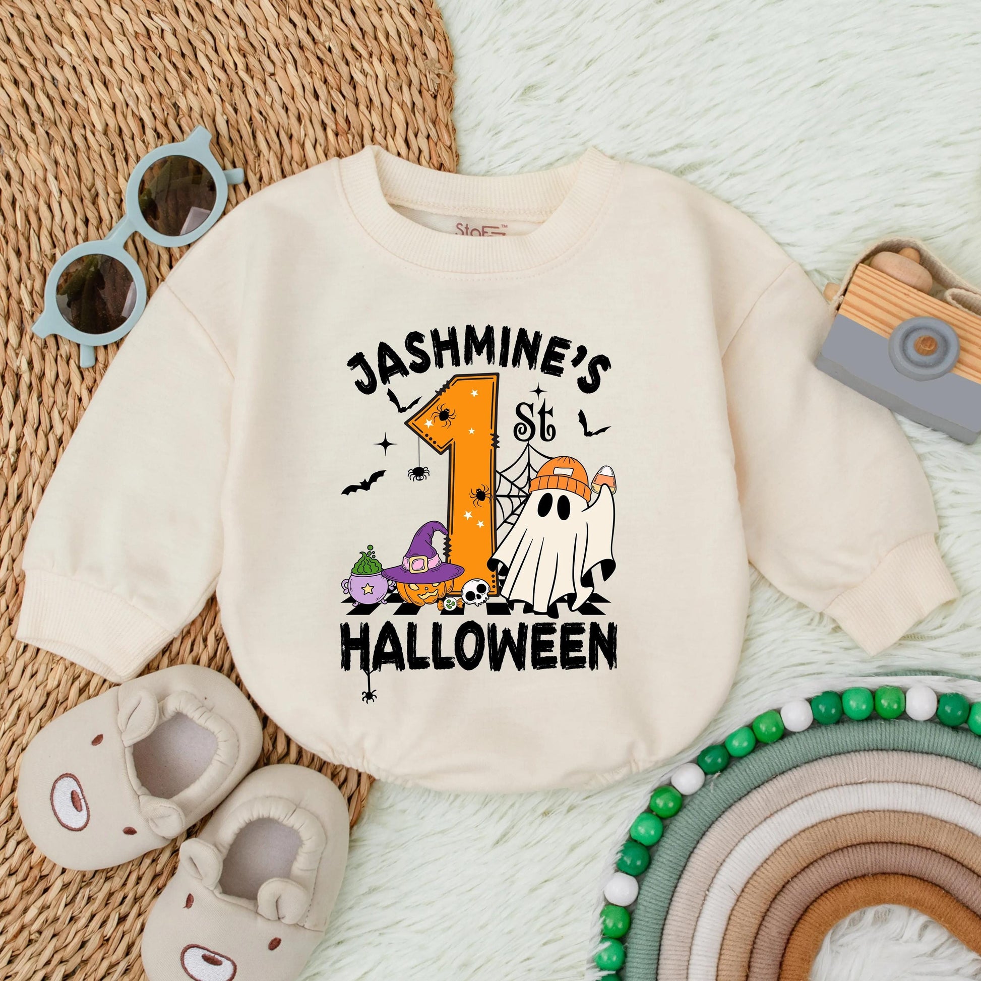 Personalized My 1st Halloween Spooky Dude Bubble Romper for Baby First Halloween Outfit Funny Toddler Clothes Cute Spooky Season Baby Gift Idea