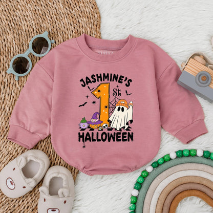 Personalized My 1st Halloween Spooky Dude Bubble Romper for Baby First Halloween Outfit Funny Toddler Clothes Cute Spooky Season Baby Gift Idea