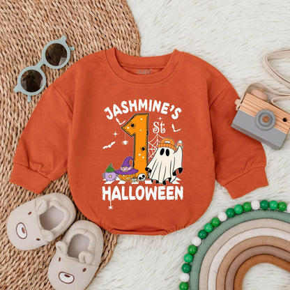 Personalized My 1st Halloween Spooky Dude Bubble Romper for Baby First Halloween Outfit Funny Toddler Clothes Cute Spooky Season Baby Gift Idea