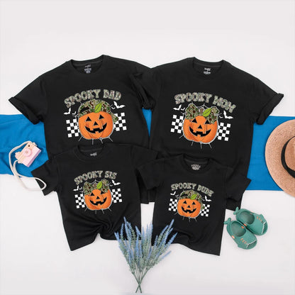 Matching Camo Spooky Family Halloween Shirts, Pumpkin Party Outfit, Custom Camouflage Spooky Dude Tee, Fall Holiday Matching Gift
