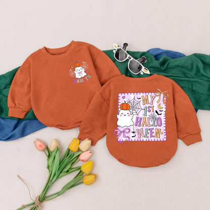 Spooky One Halloween Baby Romper, Personalized First Halloween Outfit for Baby Boy or Girl, Spooky Dude Bodysuit, Baby Shower Gift