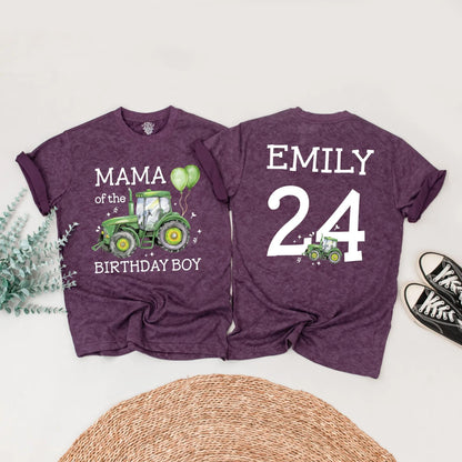 Green Tractor Birthday Matching Family Outfits Custom 1st Birthday Boy Shirt Farm Party Gift for Little Farmer