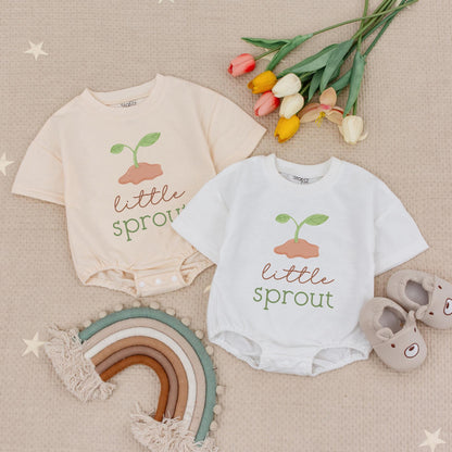 Little Sprout Garden Baby Romper & Bodysuit Set - Retro Plant Design, Baby Girl & Boy Gardening Outfit, Infant & Newborn Gift (139 chars)