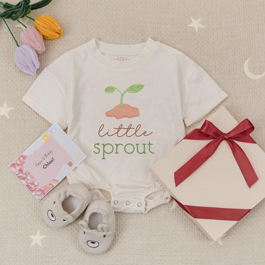 Little Sprout Garden Baby Romper & Bodysuit Set - Retro Plant Design, Baby Girl & Boy Gardening Outfit, Infant & Newborn Gift (139 chars)
