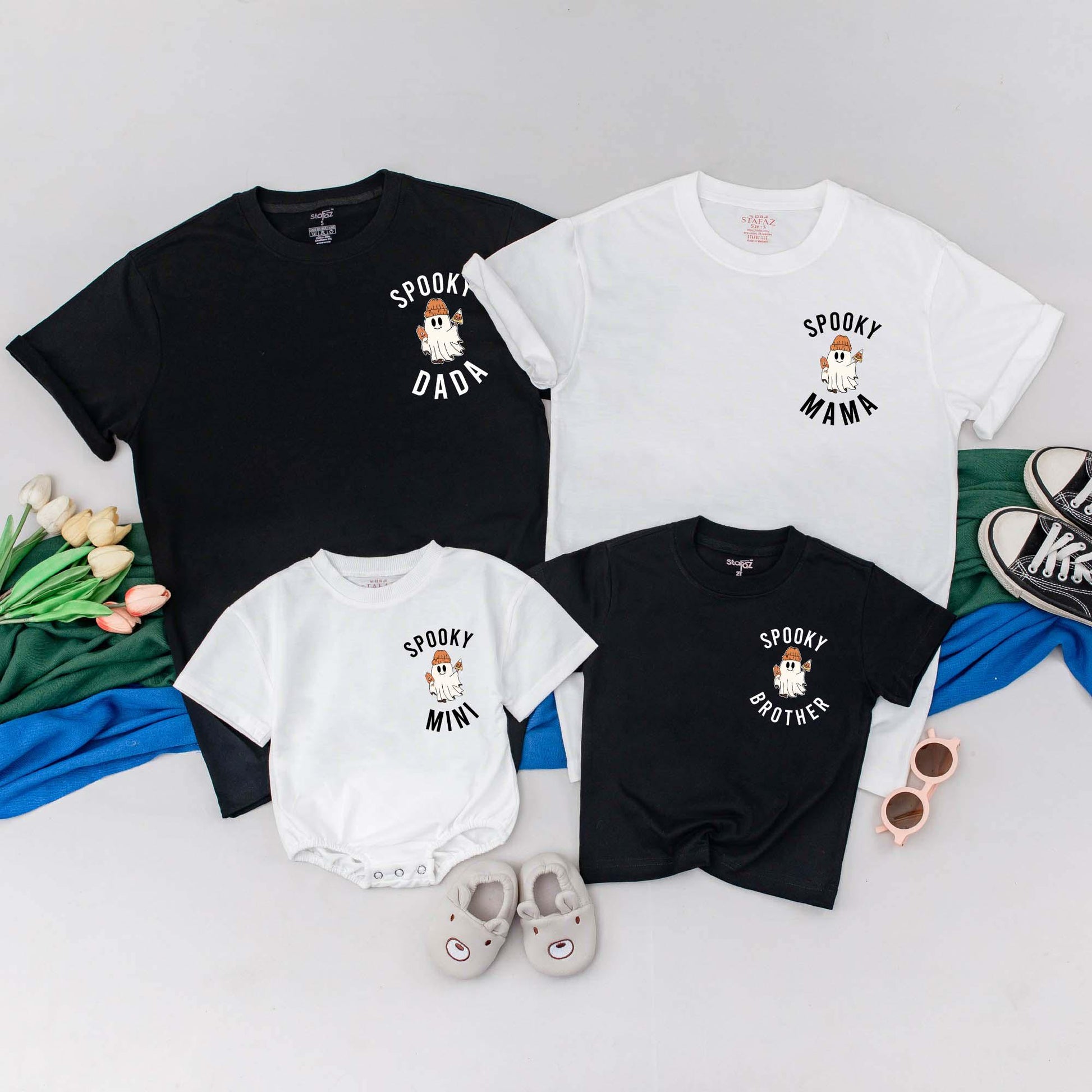 Personalized Spooky Family Matching Halloween T-Shirts for Mom, Dad, Kids, Boo Birthday Tee, and One Spooky Dude Celebration Outfits