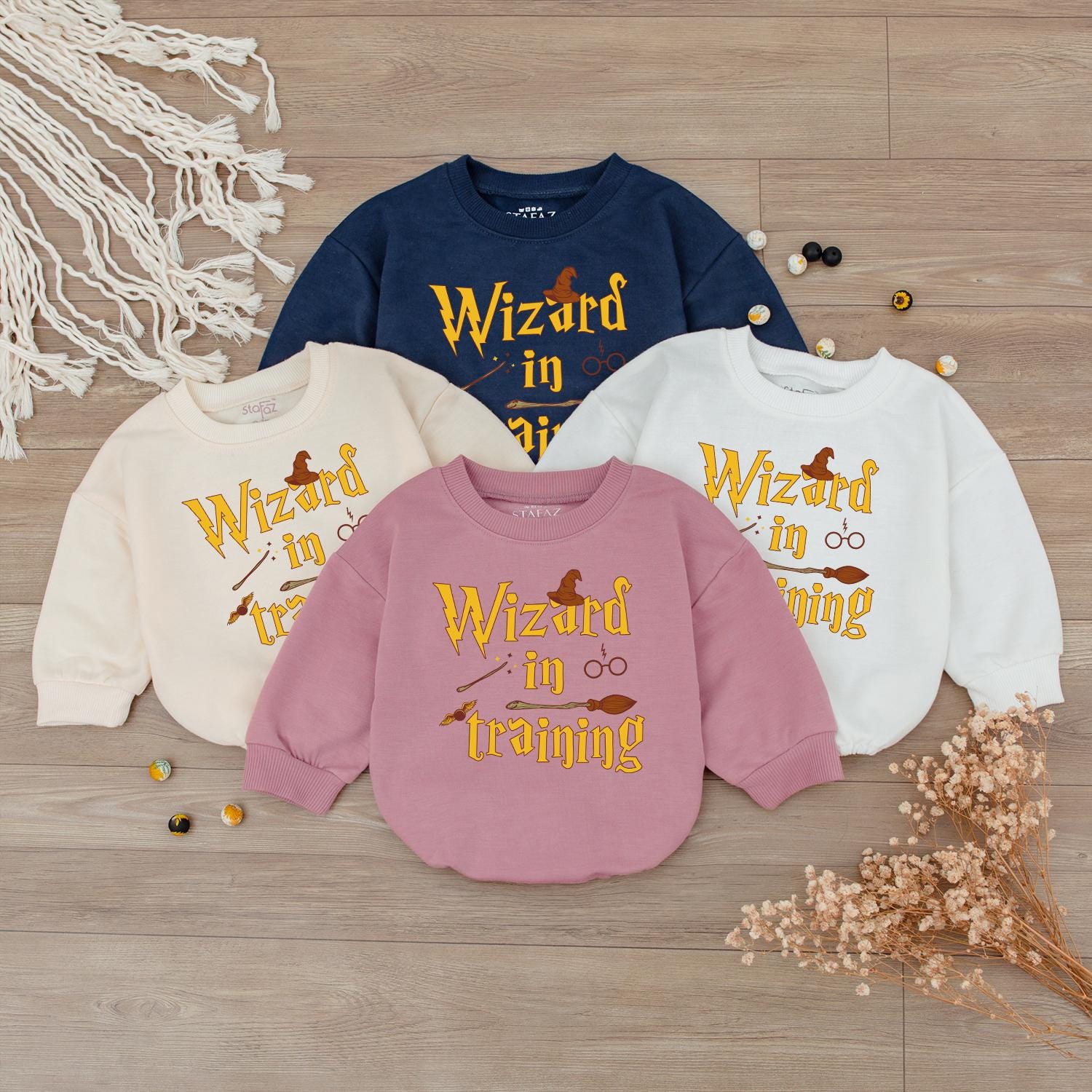 Wizard in Training Baby Romper Newborn Infant Bodysuit New Parent Gift Witchy Outfit Shower Present Soft Comfortable First Birthday Celebration Attire