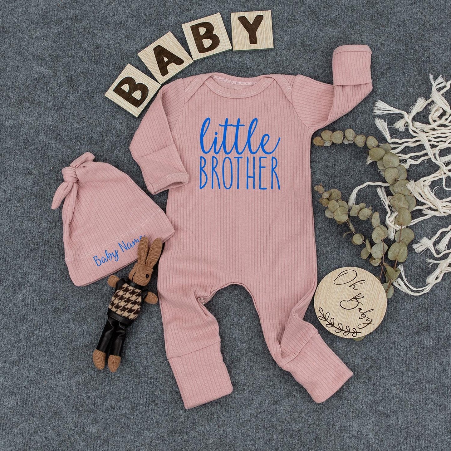 Personalized Adorable Little Brother Coming Home Outfit Soft Comfortable Baby Boy Bodysuit Jumpsuit Set Pregnancy Announcement Shower Gift Newborn Infant Apparel