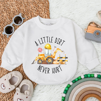 Farm Baby Boy Bodysuit - 'A Little Dirt Never Hurt' Tractor Romper, Country Boy Clothes, Infant Gift, Baby Boy Outfit