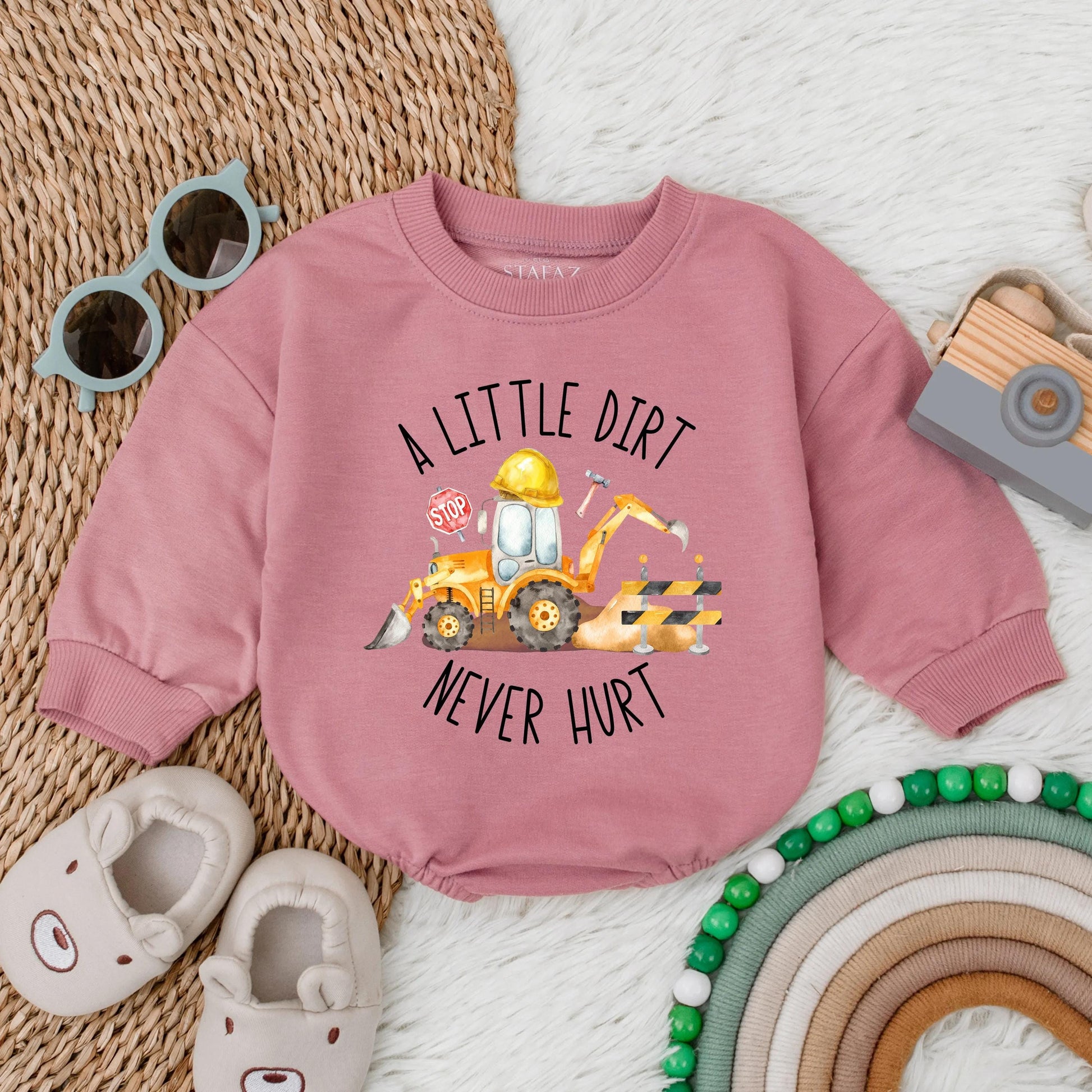 Farm Baby Boy Bodysuit - 'A Little Dirt Never Hurt' Tractor Romper, Country Boy Clothes, Infant Gift, Baby Boy Outfit