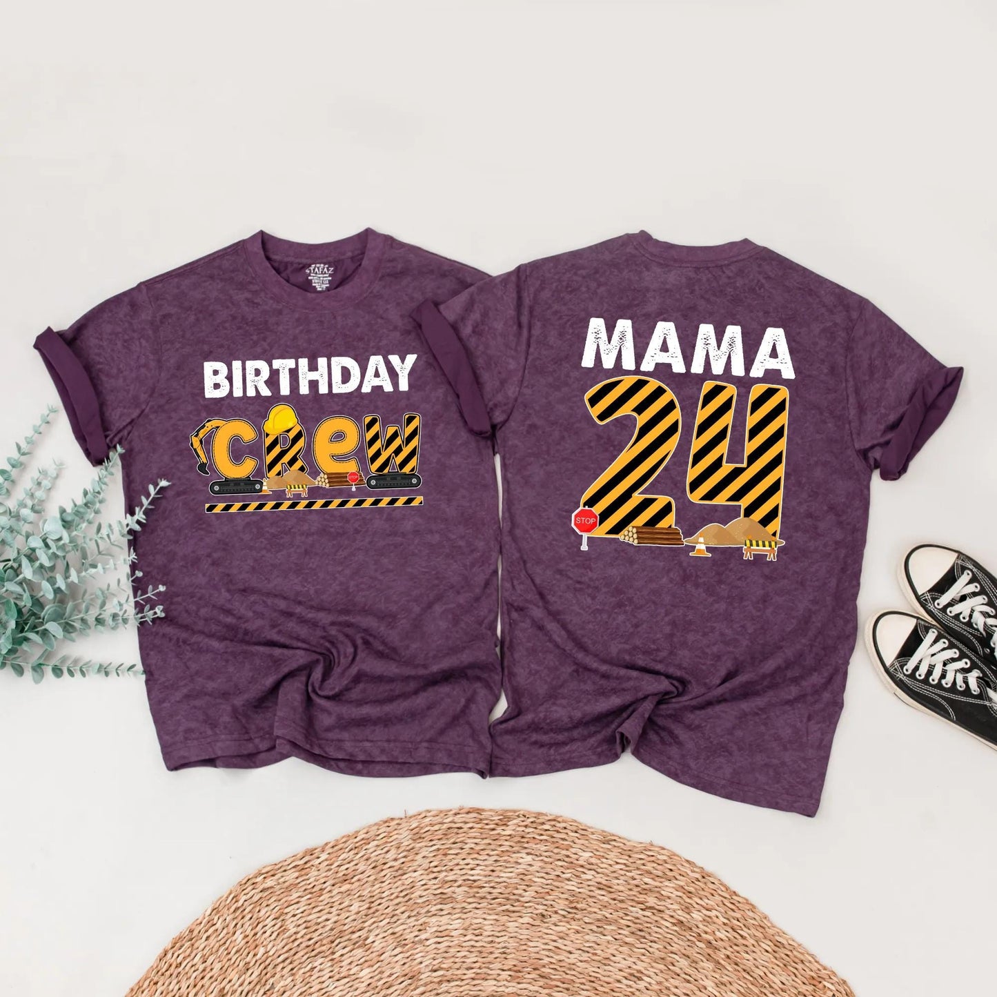 Matching Construction Birthday Crew Shirts, Custom Camden 1st Birthday Outfit for Baby Boy, Digging It Truck Theme, Black & Yellow