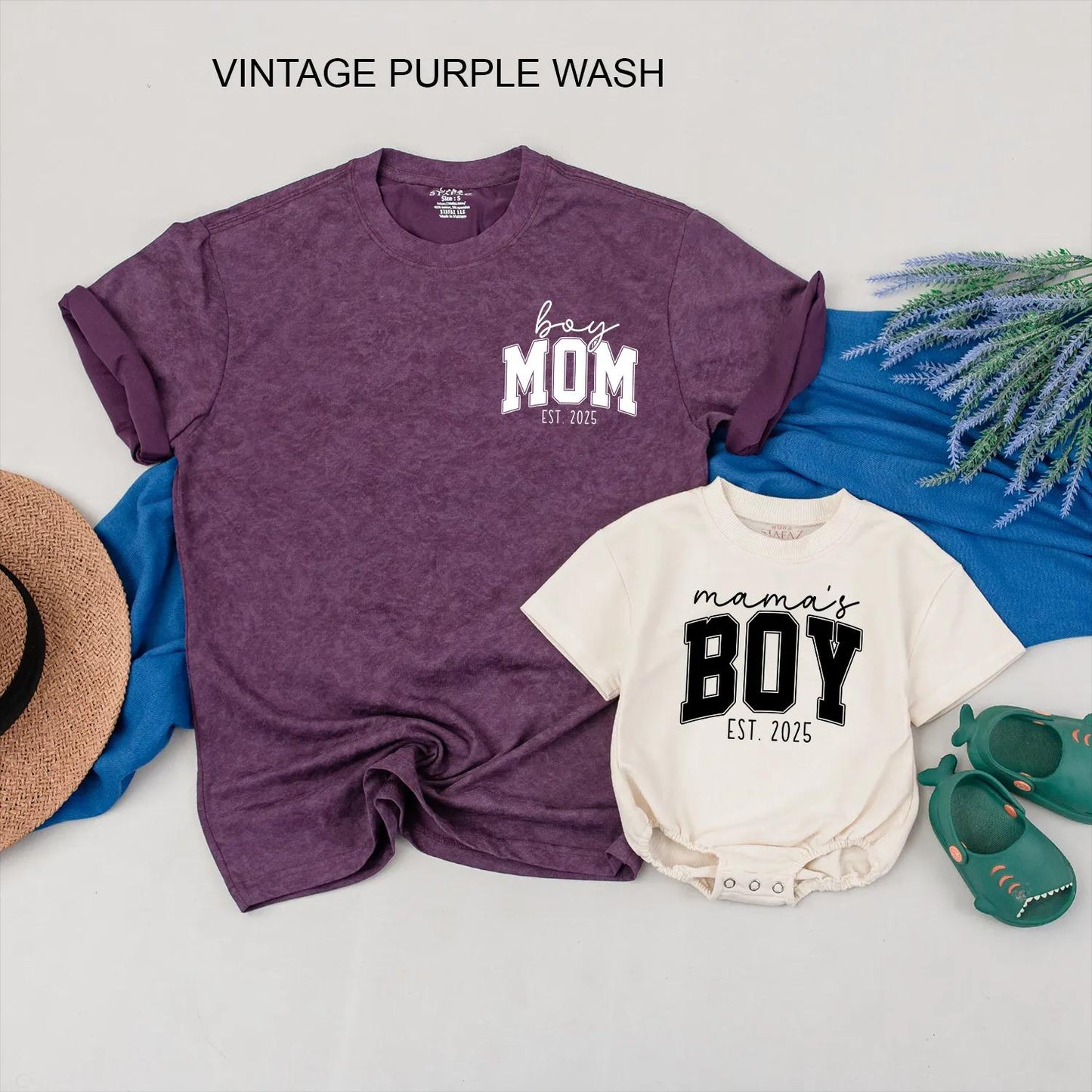 Boy Mom and Mama's Boy Matching Shirts Est. 2025 Custom Mommy and Me Outfits for Baby Boys Cute Matching Family Clothing