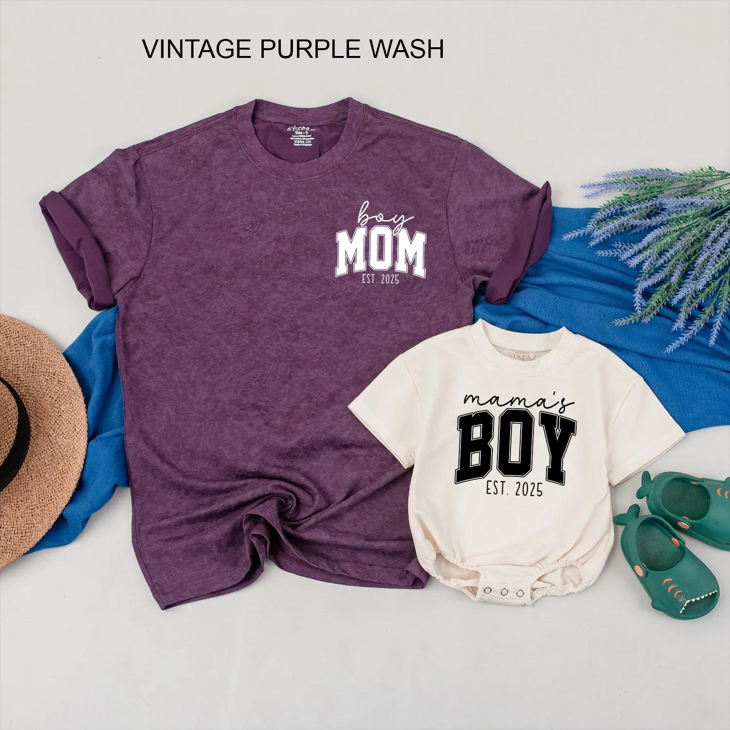 Boy Mom and Mama's Boy Matching Shirts Est. 2025 Custom Mommy and Me Outfits for Baby Boys Cute Matching Family Clothing